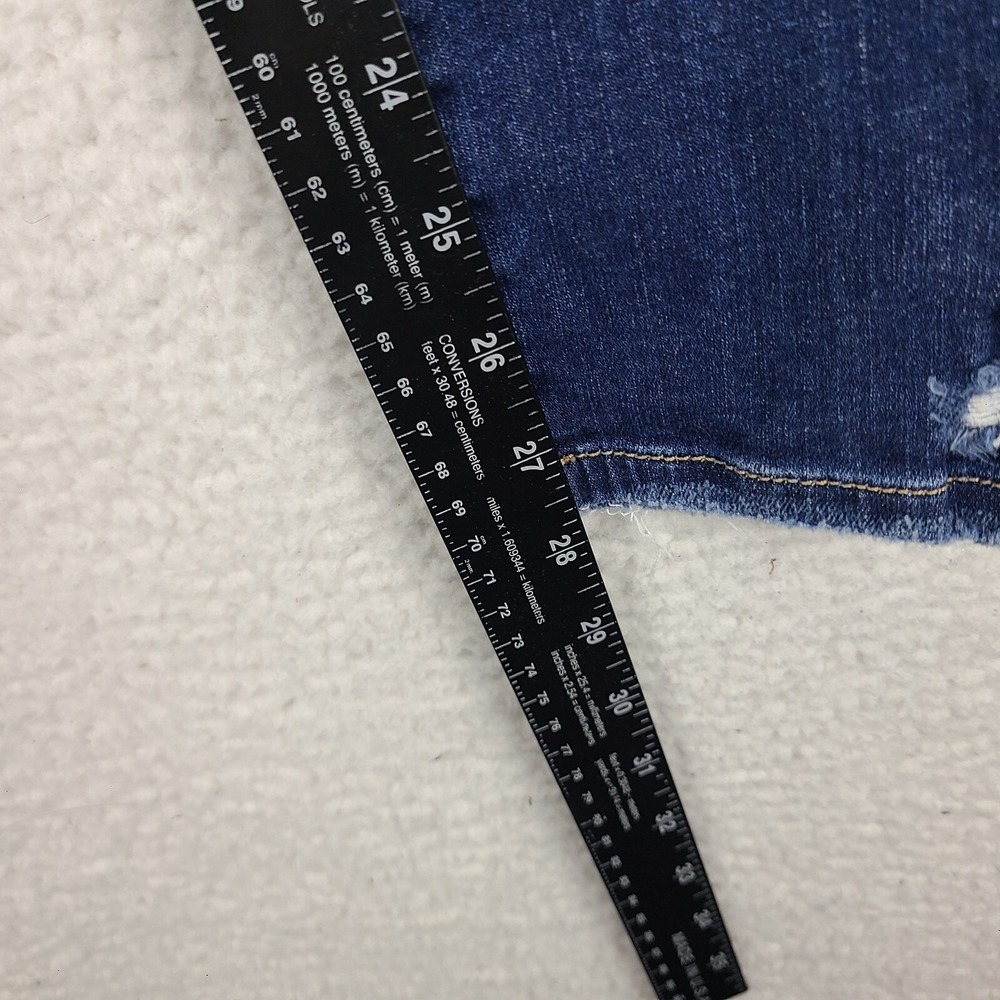 Flying Monkey Jeans Womens 27 Blue Mid Rise Ankle Skinny DistressDark Wash Denim - Picture 6 of 13
